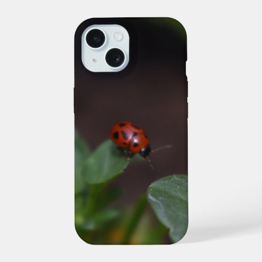 Lieveheersbeestje op Bloemen iPhone 15 Case (Achterkant)
