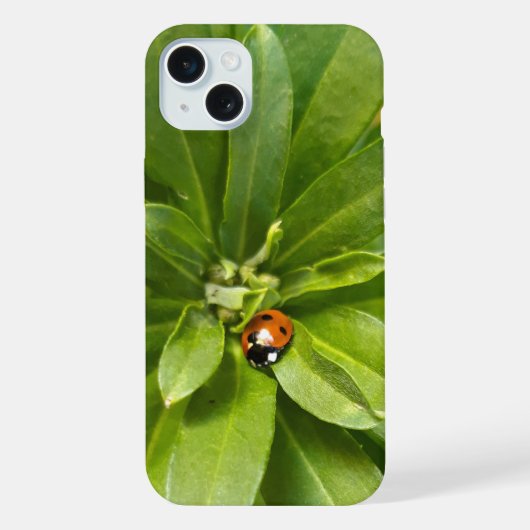 Lieveheersbeestje op Bloemen iPhone Hoesje (Achterkant)
