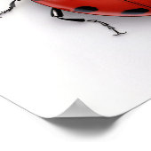 Lieveheersbeestje op een witte achtergrond poster (Hoek)