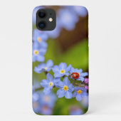 Lieveheersbeestje op For-get-me-not iPhone Case (Achterkant)