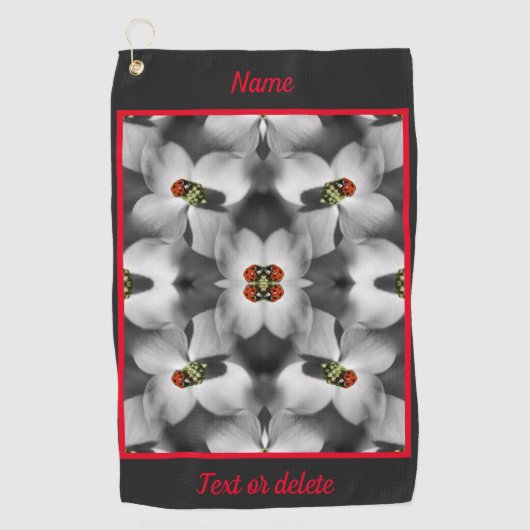 Lieveheersbeestje op hondenbloem Abstract geperson Golfhanddoek (Voorkant)