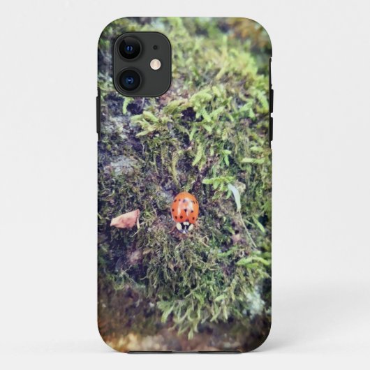 Lieveheersbeestje op mos fotografie Case-Mate iPhone case (Achterkant)