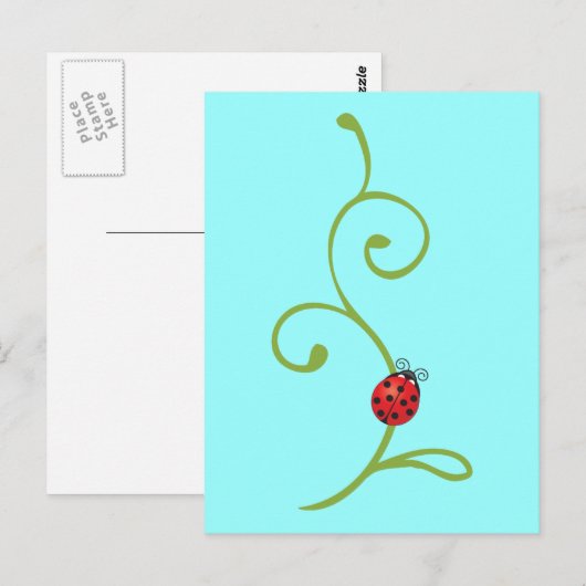 Lieveheersbeestje op Wijnstok Briefkaart (Voorkant / Achterkant)