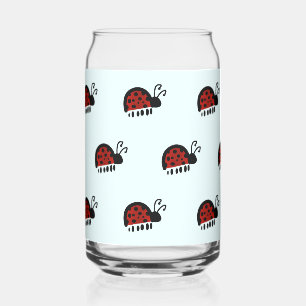 Lieveheersbeestje patroon blikvorm glas