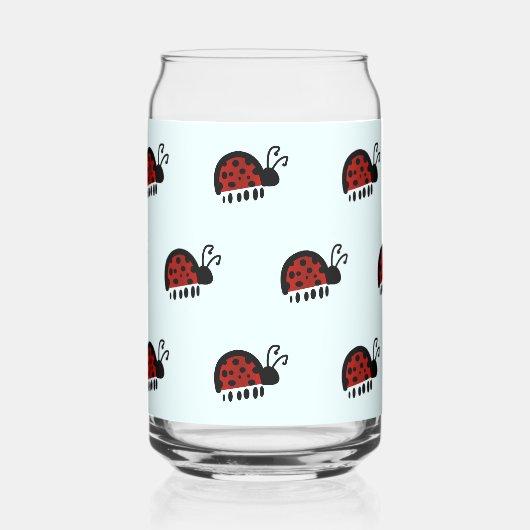 Lieveheersbeestje patroon blikvorm glas (Voorkant)