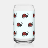 Lieveheersbeestje patroon blikvorm glas (Achterkant)