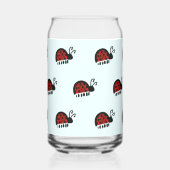 Lieveheersbeestje patroon blikvorm glas (Links)