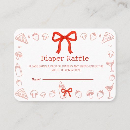 Lieveheersbeestje Pizza Luier Raffle Ticket (Voorkant)