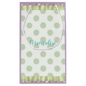 Lieveheersbeestje polka dot bloemgroen paarse scha klein cadeauzakje (Achterkant)