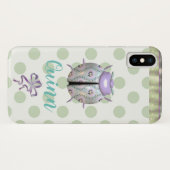 Lieveheersbeestje polka dot schattig paarse wit gr Case-Mate iPhone case (Achterkant (horizontaal))
