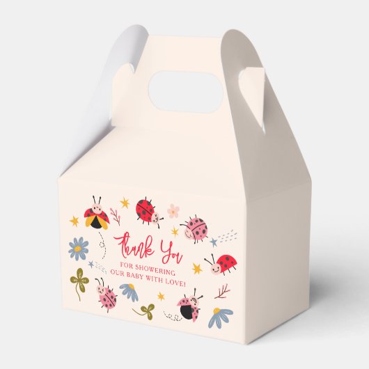 lieveheersbeestje Red Bug Baby shower Bedankdoosjes (Voorkant Zijde)