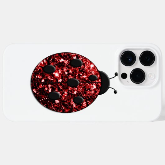 Lieveheersbeestje Red Sparkles print Case-Mate iPhone Case (Achterkant (horizontaal))