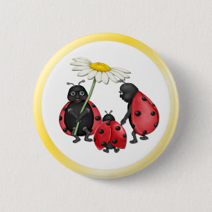 lieveheersbeestje ronde button 5,7 cm