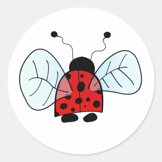 Lieveheersbeestje Ronde Sticker (Voorkant)