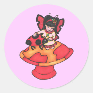 lieveheersbeestje ronde sticker