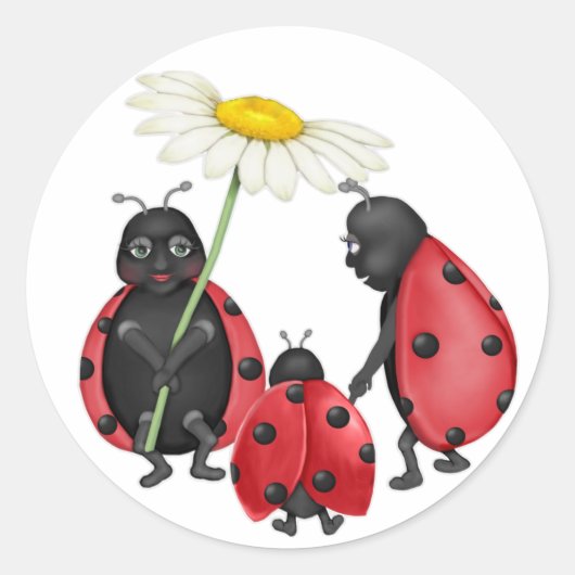 lieveheersbeestje ronde sticker (Voorkant)
