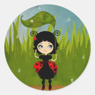 Lieveheersbeestje ronde sticker