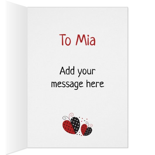 Lieveheersbeestje Rood en Zwart Schattige Hart Ver (Binnen (Rechts))