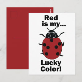 Lieveheersbeestje Rood Is Mijn GeluksKleur Grappig Briefkaart