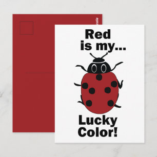 Lieveheersbeestje Rood Is Mijn GeluksKleur Grappig Briefkaart