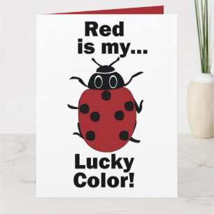 Lieveheersbeestje Rood is mijn Lucky kleur Grappig Kaart