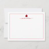 Lieveheersbeestje Rood Rand Persoonlijk Notitiekaartje (Voorkant)