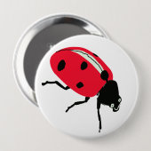 Lieveheersbeestje, rood ronde button 4,0 cm (Voorkant /achterkant)