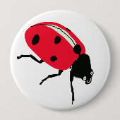 Lieveheersbeestje, rood ronde button 4,0 cm (Voorkant)