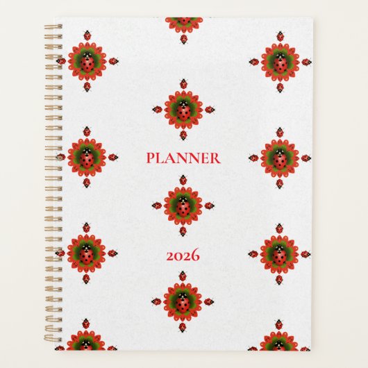 Lieveheersbeestje Rood Wit en Groen 2026 Planner (Voorkant)
