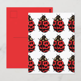 lieveheersbeestje Rood Zwart Insect lieveheersbees Briefkaart