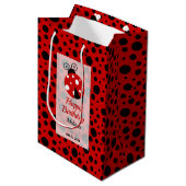 Lieveheersbeestje rood zwart Lijst polka stippen k Medium Cadeauzakje (Voorkant Gekanteld)