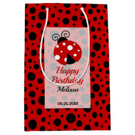 Lieveheersbeestje rood zwart Lijst polka stippen k Medium Cadeauzakje