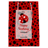 Lieveheersbeestje rood zwart Lijst polka stippen k Medium Cadeauzakje (Achterkant)