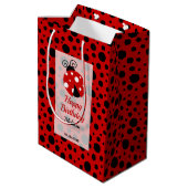 Lieveheersbeestje rood zwart Lijst polka stippen k Medium Cadeauzakje (Achterkant Gekanteld)