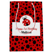 Lieveheersbeestje rood zwart polka stippen kindere medium cadeauzakje (Voorkant)