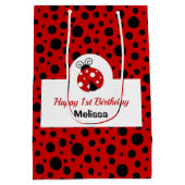 Lieveheersbeestje rood zwart polka stippen kindere medium cadeauzakje (Achterkant)