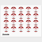 Lieveheersbeestje rood zwart polka stippen kindere ronde sticker (Vel)