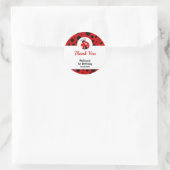 Lieveheersbeestje rood zwart polka stippen kindere ronde sticker (Tas)