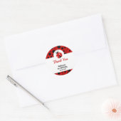 Lieveheersbeestje rood zwart polka stippen kindere ronde sticker (Envelop)
