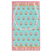 Lieveheersbeestje roos viooltjes bloemenroze blauw klein cadeauzakje (Achterkant)