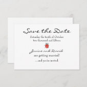 Lieveheersbeestje Save the Date kaart (Voorkant / Achterkant)