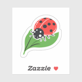 Lieveheersbeestje | Schattige Leaf lieveheersbeest Sticker