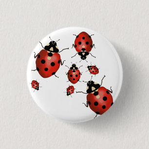 Lieveheersbeestje Schattige met de hand getekend r Ronde Button 3,2 Cm