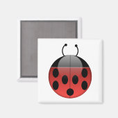 Lieveheersbeestje serie 1 vierkante magneet (Voorkant / Achterkant)