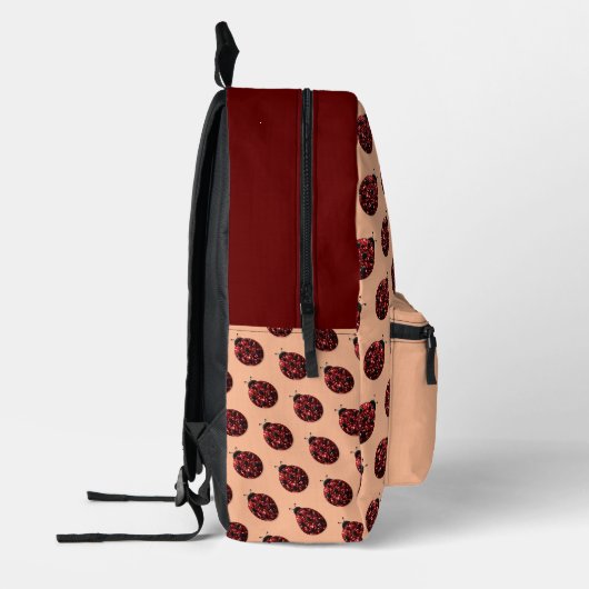 Lieveheersbeestje sprankelt rood patroon perzik aa bedrukte rugzak (Links)