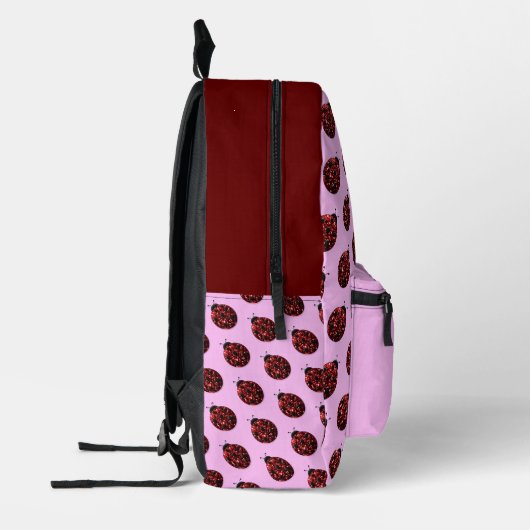 Lieveheersbeestje sprankelt rood patroon roze aang bedrukte rugzak (Links)