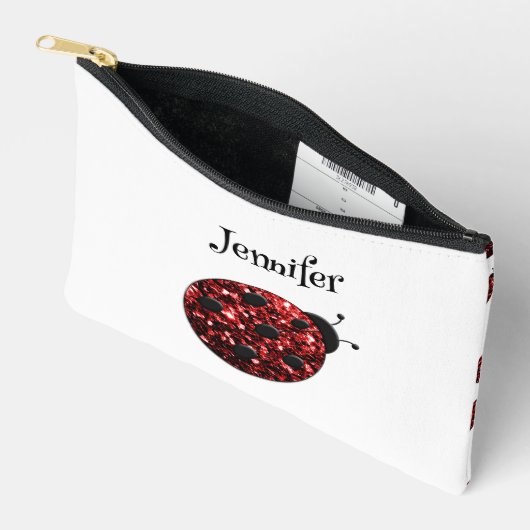 Lieveheersbeestje sprankelt rood patroon wit aange etui (Open)