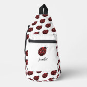 Lieveheersbeestje sprankelt rood patroon wit aange sling bag (Voorkant)