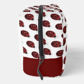 Lieveheersbeestje sprankelt rood patroon wit aange toilettasje (Rechts)