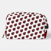 Lieveheersbeestje sprankelt rood patroon wit aange toilettasje (Achterkant)